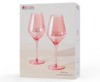 Set of 2 Maxwell & Williams 520mL Glamour Wine Glasses - Pink