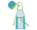 Maxwell & Williams Kids' Kasey Rainbow Critters Collection Apron & Hat Set - Blue