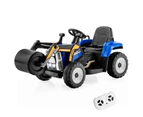 Costway 12V Kids Ride on Toy Car Electric Pretend Road Roller Powered Construction Vehicle w/Remote&Music Blue