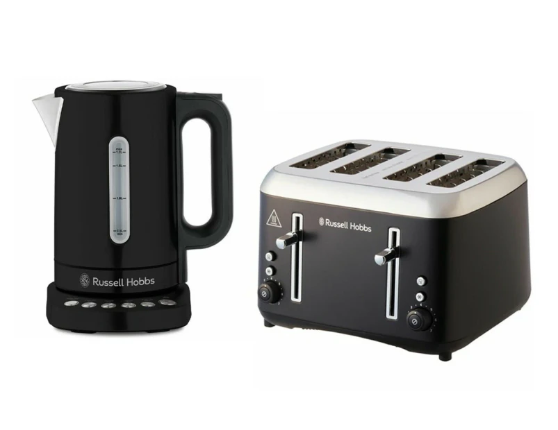 Russell Hobbs Addison Toaster & Kettle Set - Matte Black