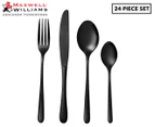 24pc Maxwell & Williams Leveson Stainless Steel Cutlery Utensil Set Shiny BK