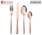 Maxwell & Williams 24-Piece Leveson Stainless Steel Cutlery Set - Copper