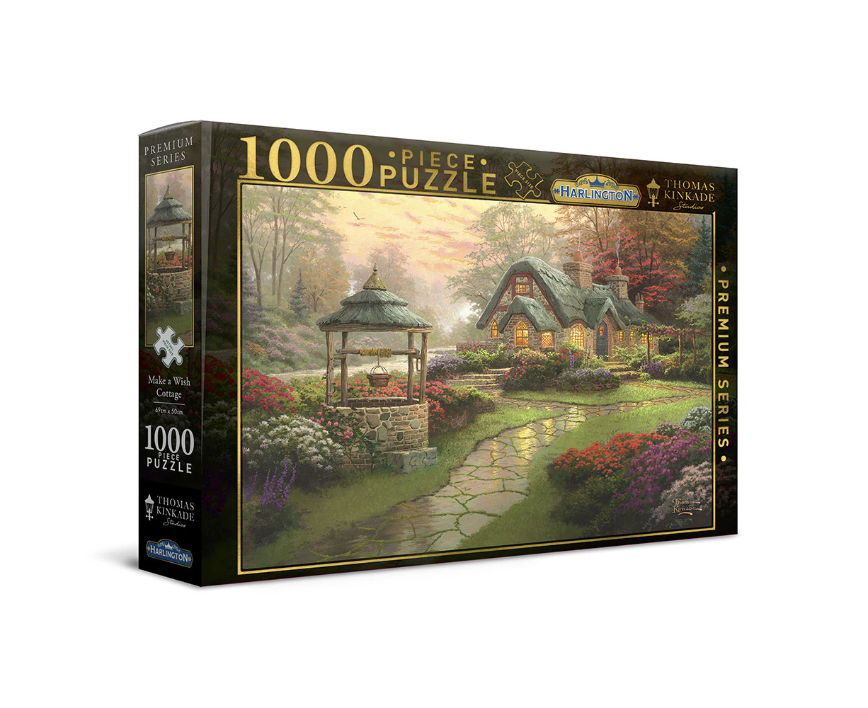 1000pc Harlington Thomas Kinkade Family Puzzle Make a Wish Cottage 8yrs+ 69x50cm