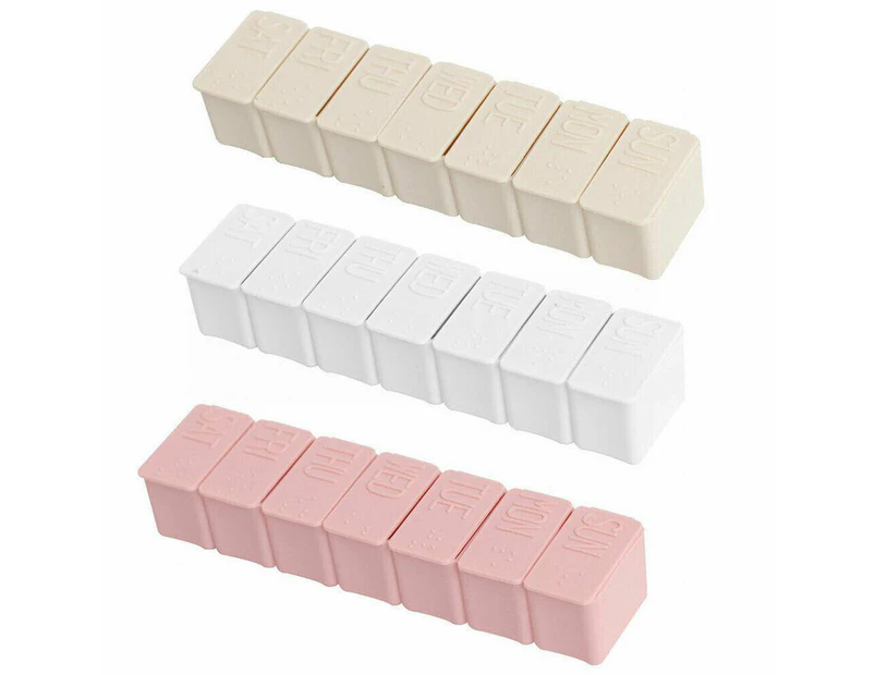 Pink 2X 7 Day Weekly Pill Box Medicine Tablet Organizer Dispenser Container Case