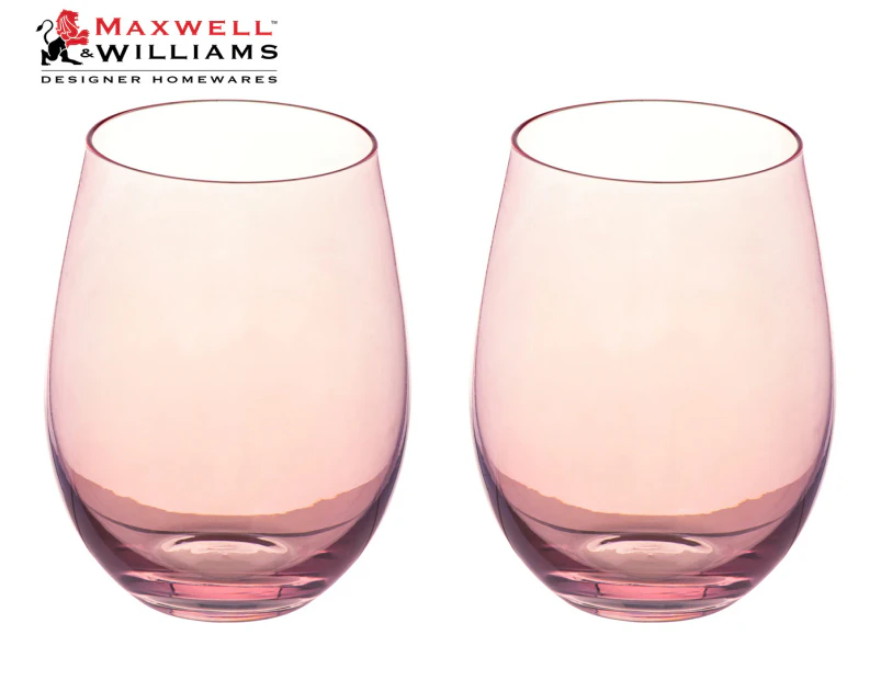 Set of 2 Maxwell & Williams 560mL Glamour Stemless Glasses - Pink