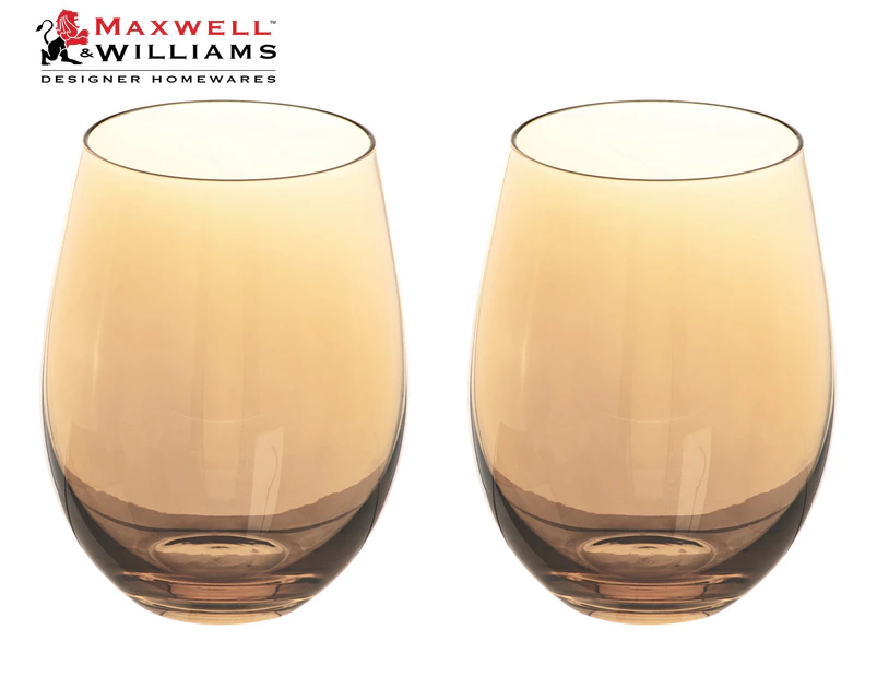 Set of 2 Maxwell & Williams 560mL Glamour Stemless Glasses - Gold