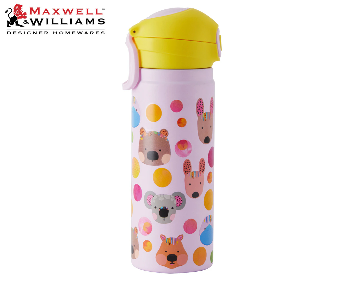 Maxwell & Williams 550mL Kasey Rainbow Critters Collection Insulated Bottle - Pink