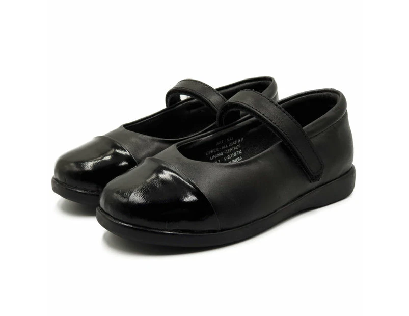 Eve Girls Patent Leather School Shoes Black Mary Jane
