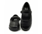 Belle Girls Leather School Shoes Black Mary Jane