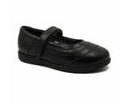 Belle Girls Leather School Shoes Black Mary Jane