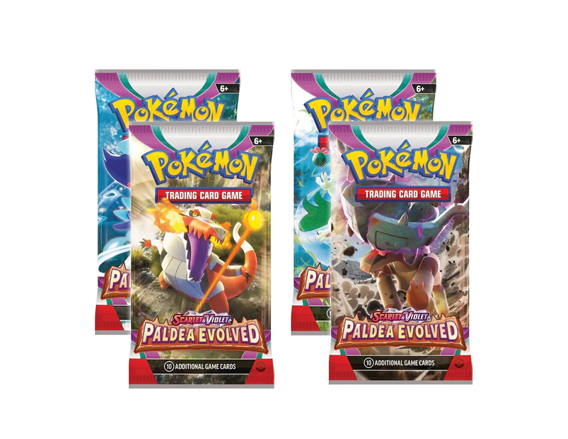 4x Pokemon TCG Scarlet & Violet Paldea Evolved 10 Card Booster Pack Assorted 6y+