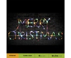 Stockholm Christmas Lights 60 LEDs Solar MERRY CHRISTMAS Sign Outdoor Garden Xmas 68x27CM