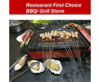 Portable Gas Stove Burner Butane BBQ Camping Gas Cooker Red Color With Non Stick Plate - Package 2 - Without Grill Pan