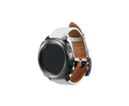 Samsung Classic Leather Strap for Gear Sport - Beige +  White