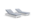 Santorini Outdoor Aluminium Pool Sun Lounge Set - Outdoor Sun Lounges - White