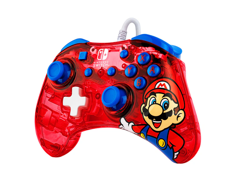 PDP Gaming Rock Candy Wired Nintendo Switch Gaming Controller Super Mario Bros.