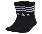 Adidas Unisex 3-Stripes Cushioned Crew Socks 3-Pack - Black/White