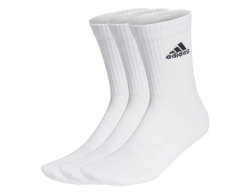Adidas Unisex Cushioned Crew Socks 3-Pack - White/Black