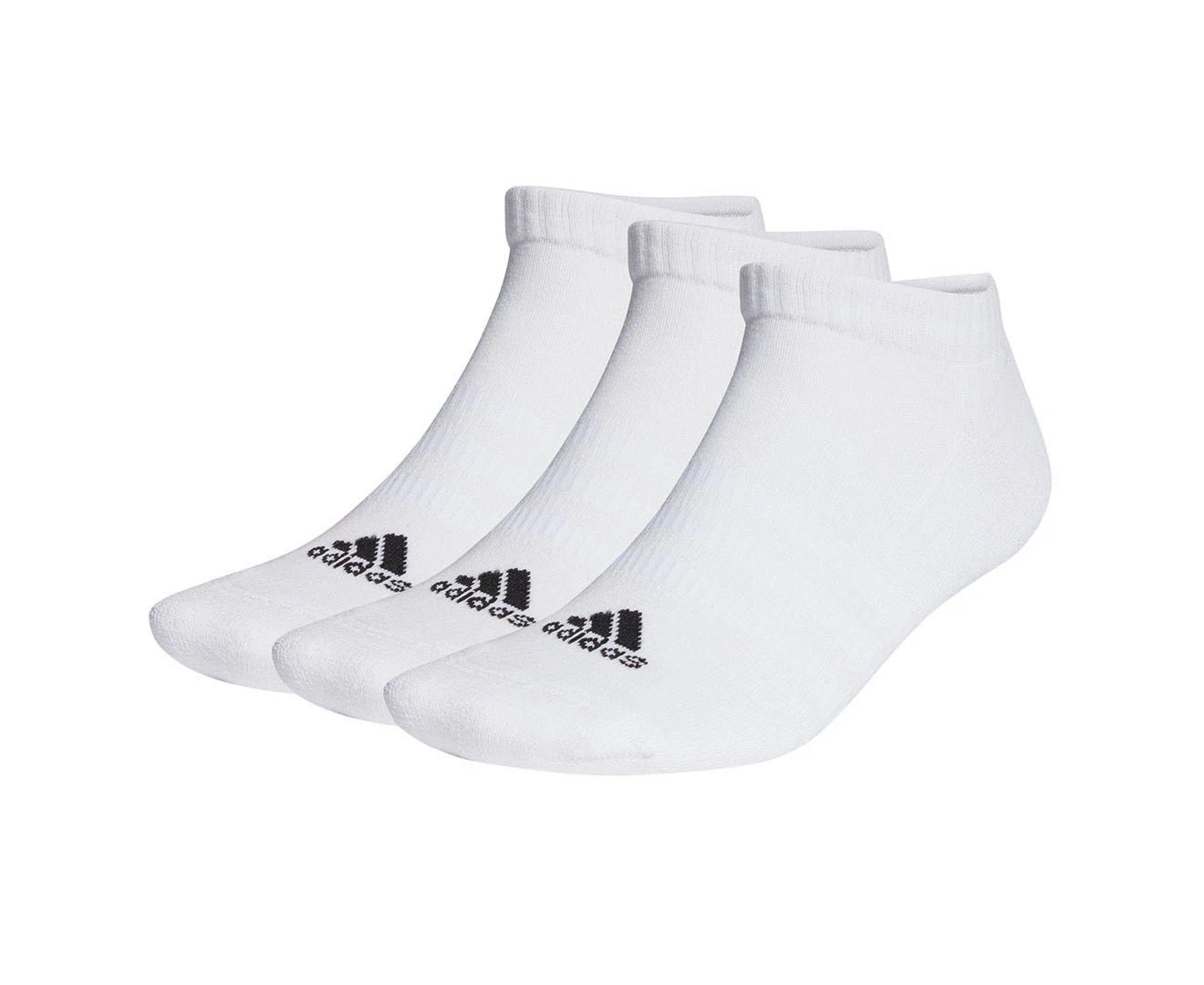 Adidas Unisex Cushioned Low-Cut Socks 3-Pack - White/Black