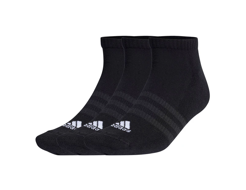 Adidas Unisex Cushioned Low-Cut Socks 3-Pack - Black/White