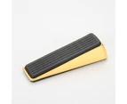3 Pack Heavy Duty Polished Brass Door Wedges, Non-Slip Solid Rubber Handle with Anti-Scratch Surface, Ideal Buffer to Secure Any Interior Door in Your