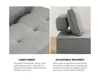 Oikiture 2PCS Modular Sofa Lounge Chair Armless TOFU Back Linen Grey