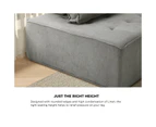 Oikiture 2PCS Modular Sofa Lounge Chair Armless TOFU Back Linen Grey