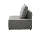 Oikiture 2PCS Modular Sofa Lounge Chair Armless TOFU Back Linen Grey