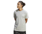 Adidas Men's Essentials Single Jersey 3-Stripes Tee / T-Shirt / Tshirt - Medium Grey Heather/White
