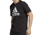 Adidas Men's Essentials Single Jersey Big Logo Tee / T-Shirt / Tshirt - Black/White