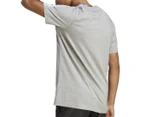 Adidas Men's Essentials Single Jersey 3-Stripes Tee / T-Shirt / Tshirt - Medium Grey Heather/White