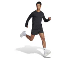 Adidas Men's Run It Badge Of Sport Long Sleeve Tee / T-Shirt / Tshirt - Black/White