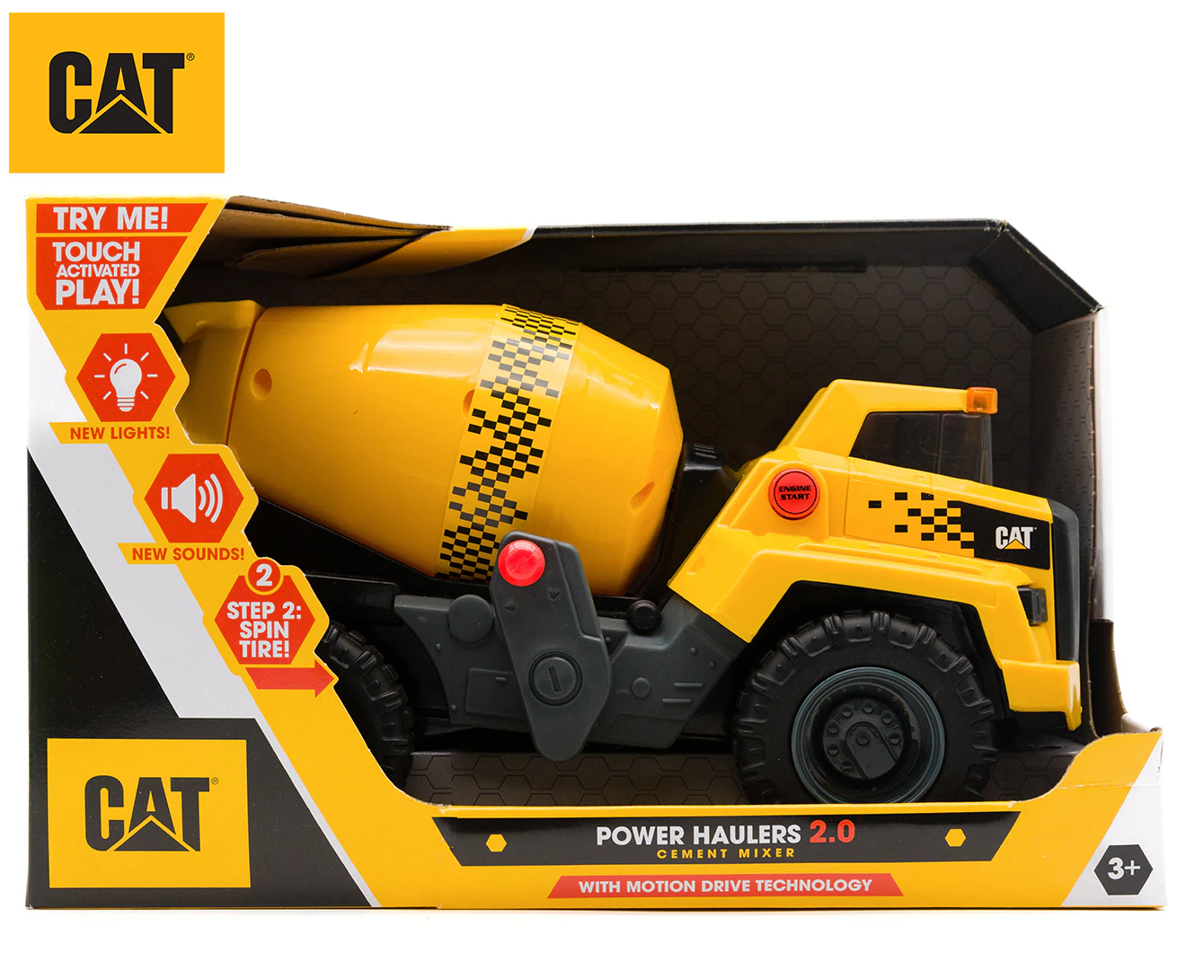 CAT Power Haulers 2.0 Cement Mixer Toy - Yellow/Black/Multi