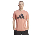 Adidas Men's Run It Badge Of Sport Tee / T-Shirt / Tshirt - Wonder Clay/Black