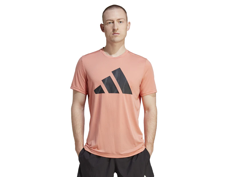 Adidas Men's Run It Badge Of Sport Tee / T-Shirt / Tshirt - Wonder Clay/Black