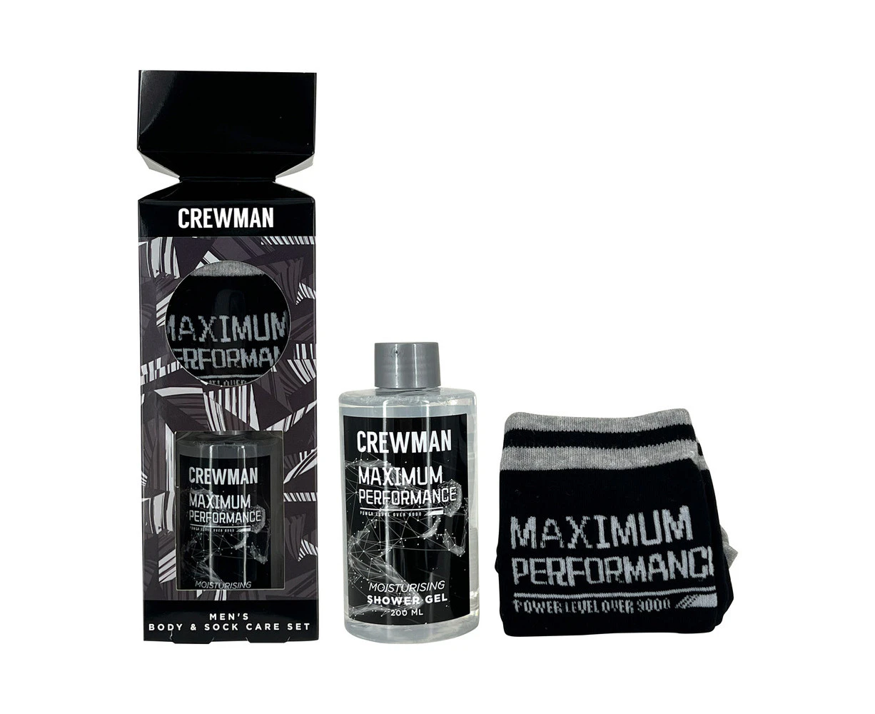 Crewman Mens Shower Gel 200ml and Knitting Socks 2 Piece Body Care Gift Set