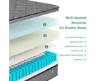 Ufurniture Mattress Queen 25CM 7-Zone Pocket Springs Bed Memory Foam Medium Firm Quilted Pillow Top