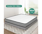 Ufurniture Mattress Double 20CM 7-Zone Pocket Springs Bed Memory Foam Medium Firm Quilted Pillow Top