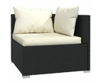 8 Piece Garden Lounge Set with Cushions Poly Rattan Black