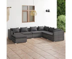 7 Piece Garden Lounge Set with Cushions Poly Rattan Grey