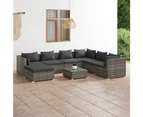 vidaXL 8 Piece Garden Lounge Set with Cushions Poly Rattan Grey