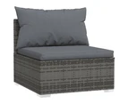 vidaXL 8 Piece Garden Lounge Set with Cushions Poly Rattan Grey