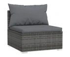 vidaXL 7 Piece Garden Lounge Set with Cushions Poly Rattan Grey