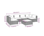 vidaXL 7 Piece Garden Lounge Set with Cushions Poly Rattan Grey