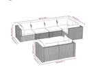 7 Piece Garden Lounge Set with Cushions Brown Poly Rattan