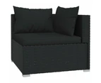 14 Piece Garden Lounge Set with Cushions Black Poly Rattan