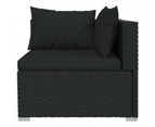 14 Piece Garden Lounge Set with Cushions Black Poly Rattan