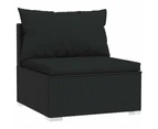 14 Piece Garden Lounge Set with Cushions Black Poly Rattan