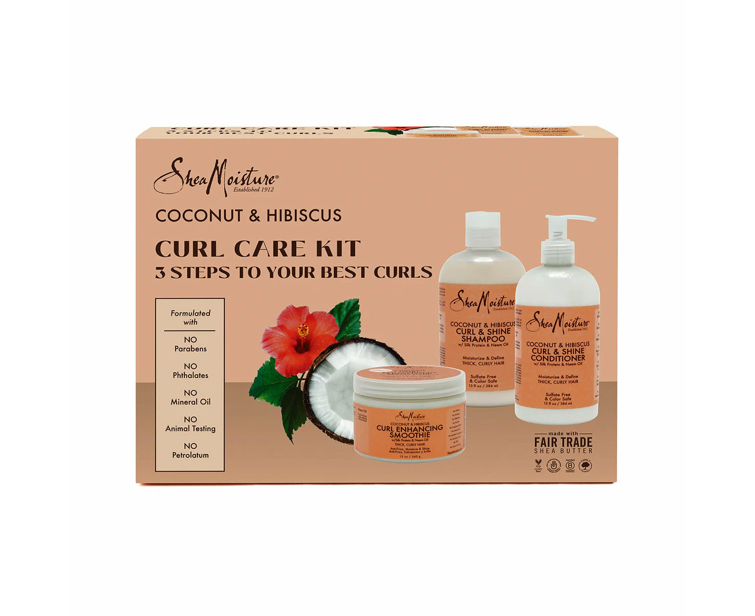 Shea Moisture Coconut & Hibiscus Curl & Shine Trio Pack