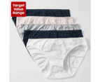 Target 5 Pack Cotton/Elastane Bikini Briefs - Blue